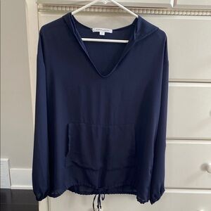 Karen Kane Navy Blue Women's Hoodie Top. Very light weight fabric. Size S